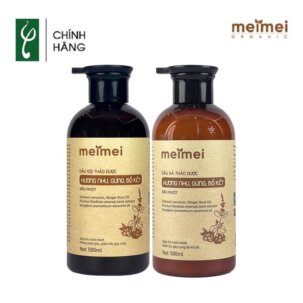 Combo dầu gội – dầu xả thảo dược Mei Mei siêu mượt hương nhu, gừng, bồ kết 500ml
