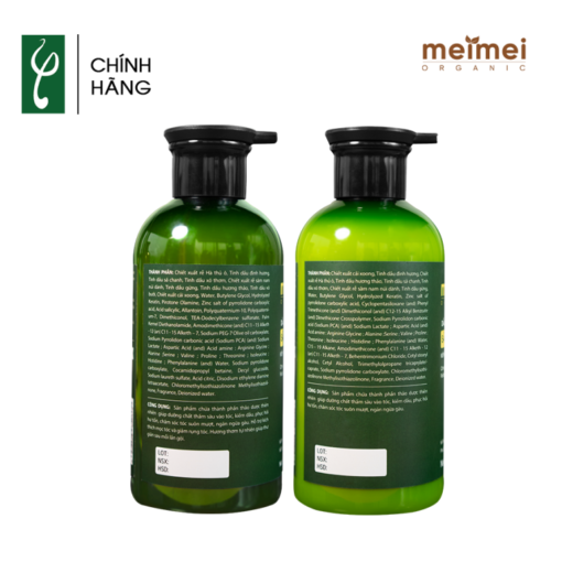 Combo dầu gội - dầu xả thảo dược Mei Mei kiềm dầu: sả, chanh, gừng, hà thủ ô 500ml