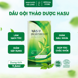 Dầu gội thảo dược Hasu gói 7,5ml giúp sạch gàu, mượt tóc, kích thích mọc tóc