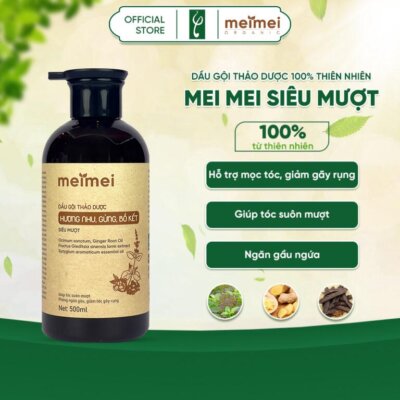 Dầu gội thảo dược Mei Mei siêu mượt hương nhu, gừng, bồ kết 300ml