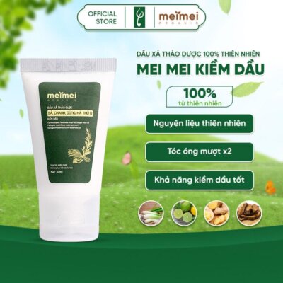 Dầu xả thảo dược Mei Mei kiềm dầu sả, chanh, gừng, hà thủ ô 30ml