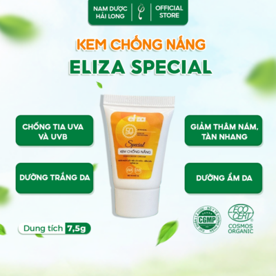 Kem chống nắng Vật lý Eliza Special cao cấp 7,5g bảo vệ da tối ưu, giảm bóng nhờn, lành tính