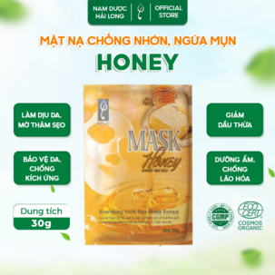 Hộp 10 Mặt nạ chống nhờn, ngừa mụn Honey Bạch Liên 30g x 10