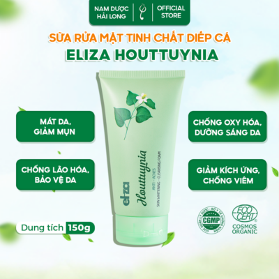 Sữa rửa mặt tinh chất diếp cá Eliza Houttuynia ngừa mụn, trắng da 150g