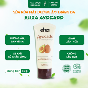 Sữa rửa mặt dưỡng ẩm trắng da Eliza Avocado 50g