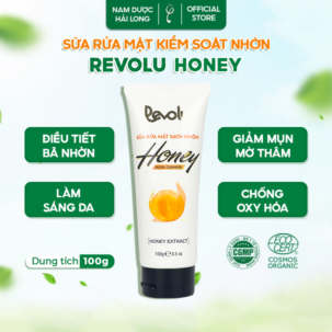 Sữa rửa mặt kiểm soát nhờn Revolu Honey chiết xuất từ mật mong và rễ cây ngưu bàng 100g