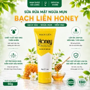 Sữa rửa mặt ngừa mụn Bạch Liên Honey chiết xuất mật ong 50g