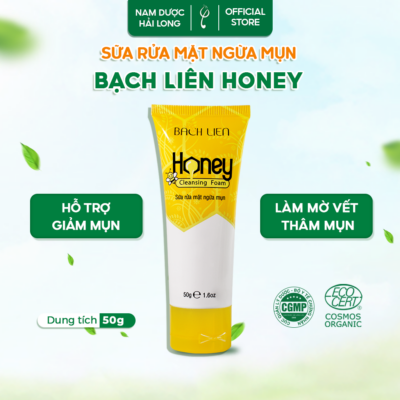 Sữa rửa mặt ngừa mụn Bạch Liên Honey chiết xuất mật ong 50g