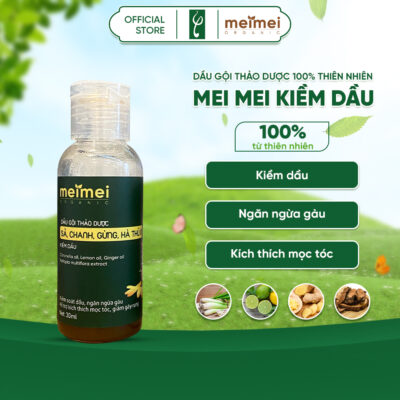 Dầu gội thảo dược Mei Mei kiềm dầu: sả, chanh, gừng, hà thủ ô 30ml