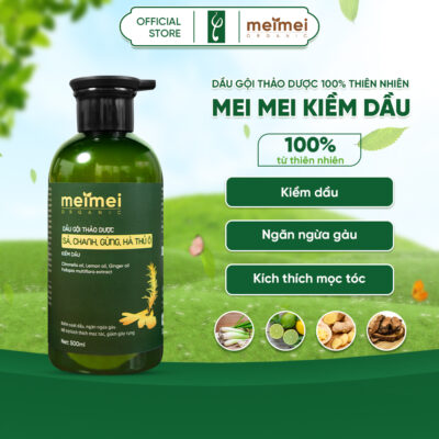 Dầu gội thảo dược Mei Mei kiềm dầu: sả, chanh, gừng, hà thủ ô 300ml