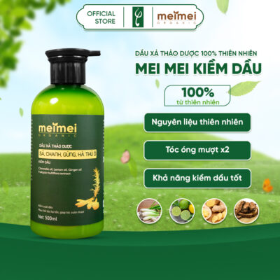 Dầu xả thảo dược Mei Mei kiềm dầu: sả, chanh, gừng, hà thủ ô 300ml