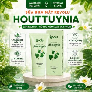 Sữa rửa mặt tinh chất diếp cá Revolu Houttuynia ngừa mụn, trắng da 150g