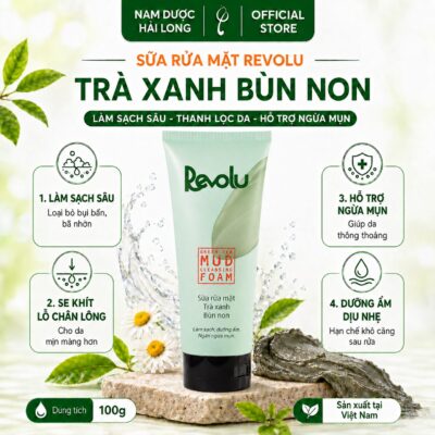 Sữa rửa mặt trà xanh bùn non Revolu
