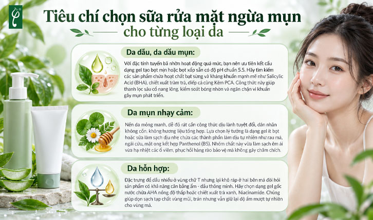 sữa rửa mặt ngừa mụn