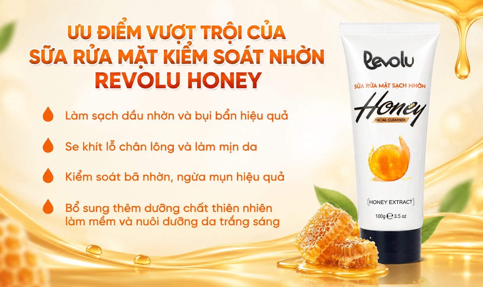 Sữa rửa mặt ngừa mụn kiểm soát dầu Honey