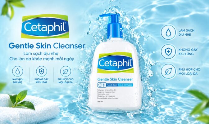 Sữa rửa mặt kiềm dầu cho da mụn Cetaphil Gentle Skin Cleanser