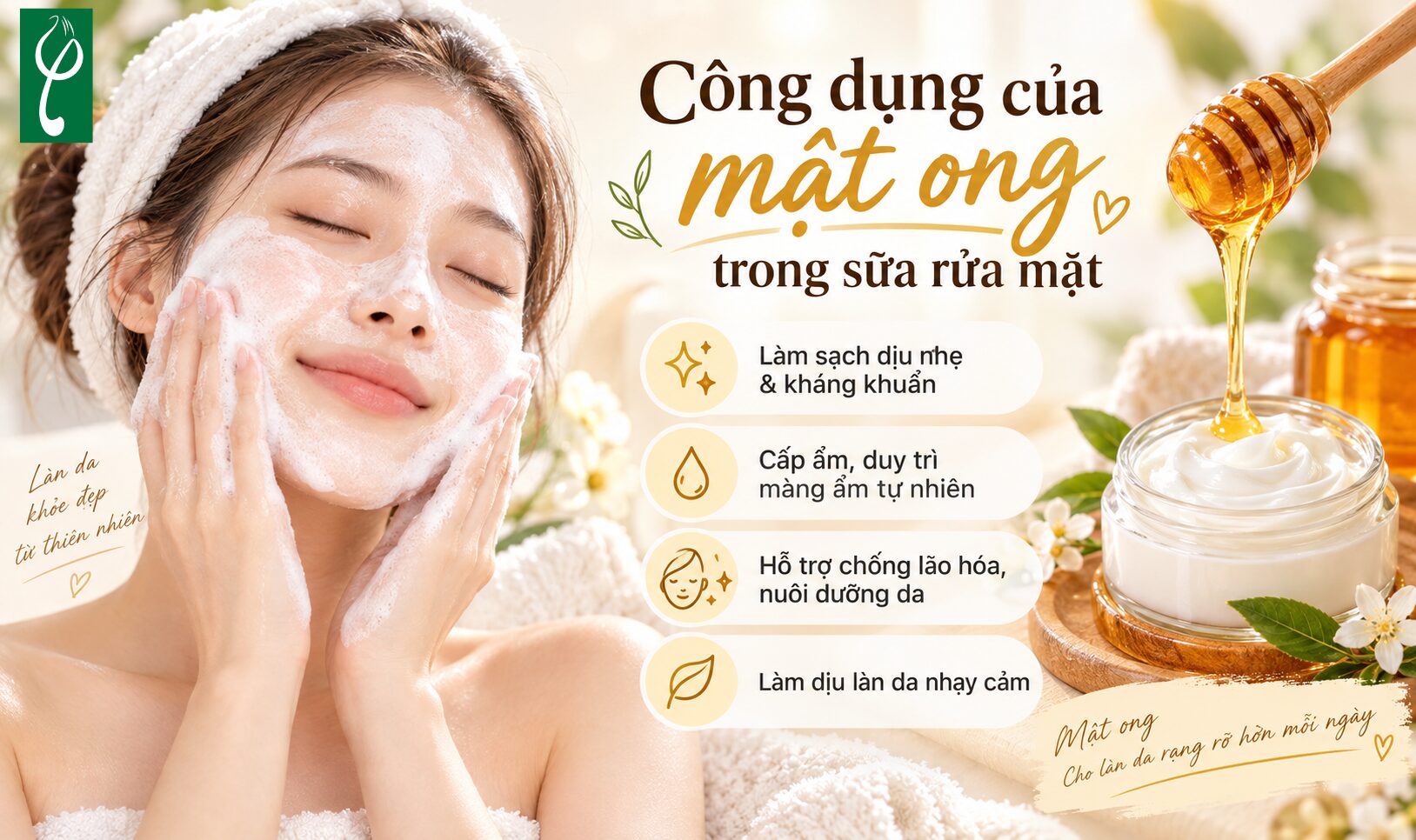 Công dụng của mật ong trong sữa rửa mặt