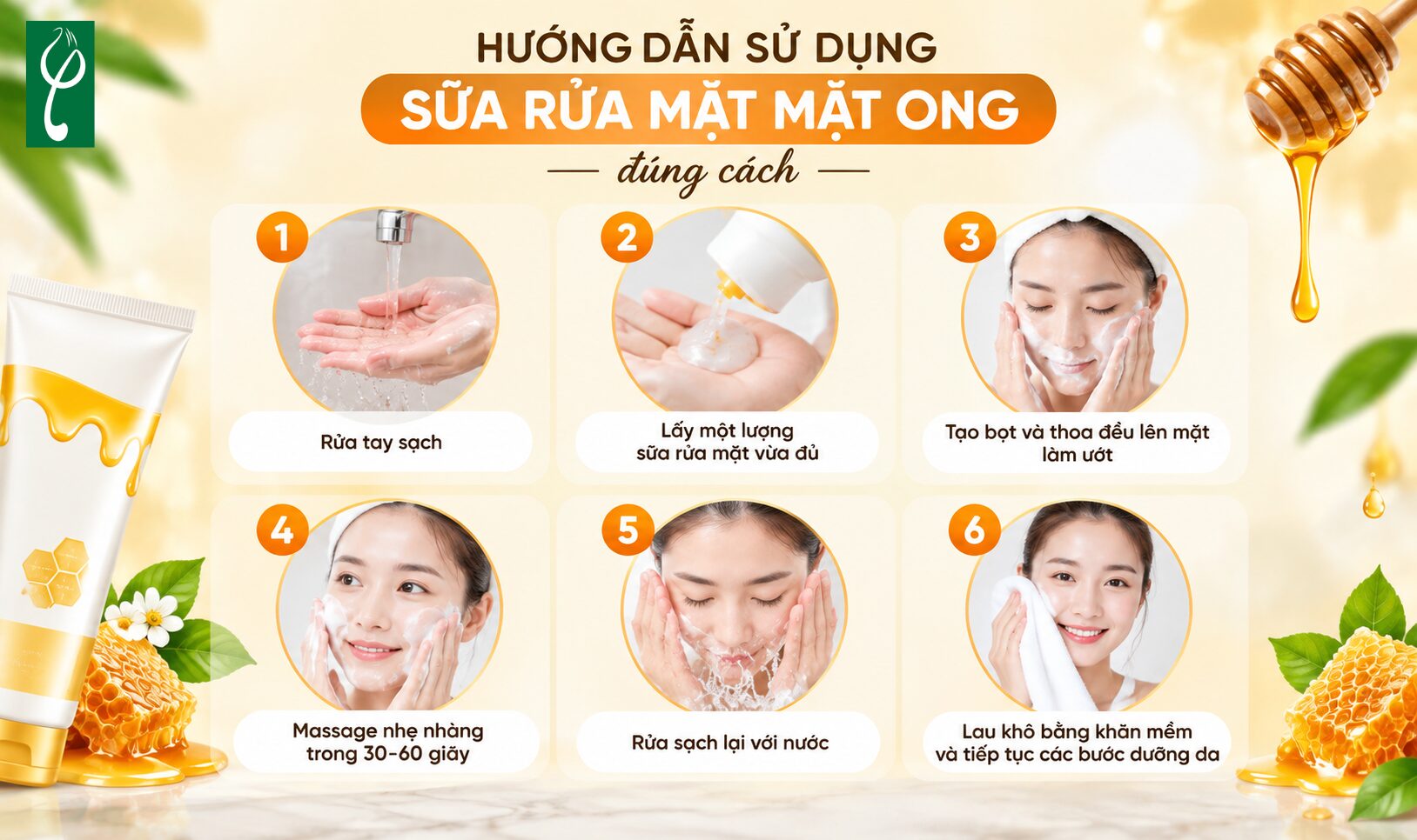 Hướng dẫn sử dụng sữa rửa mặt mật ong đúng cách 
