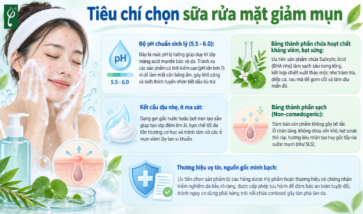 sữa rửa mặt giảm mụn