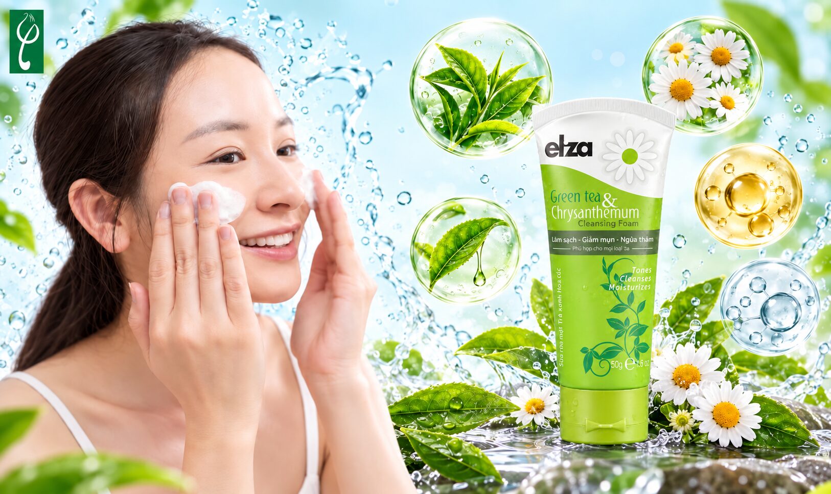 Sữa rửa mặt trà xanh hoa cúc