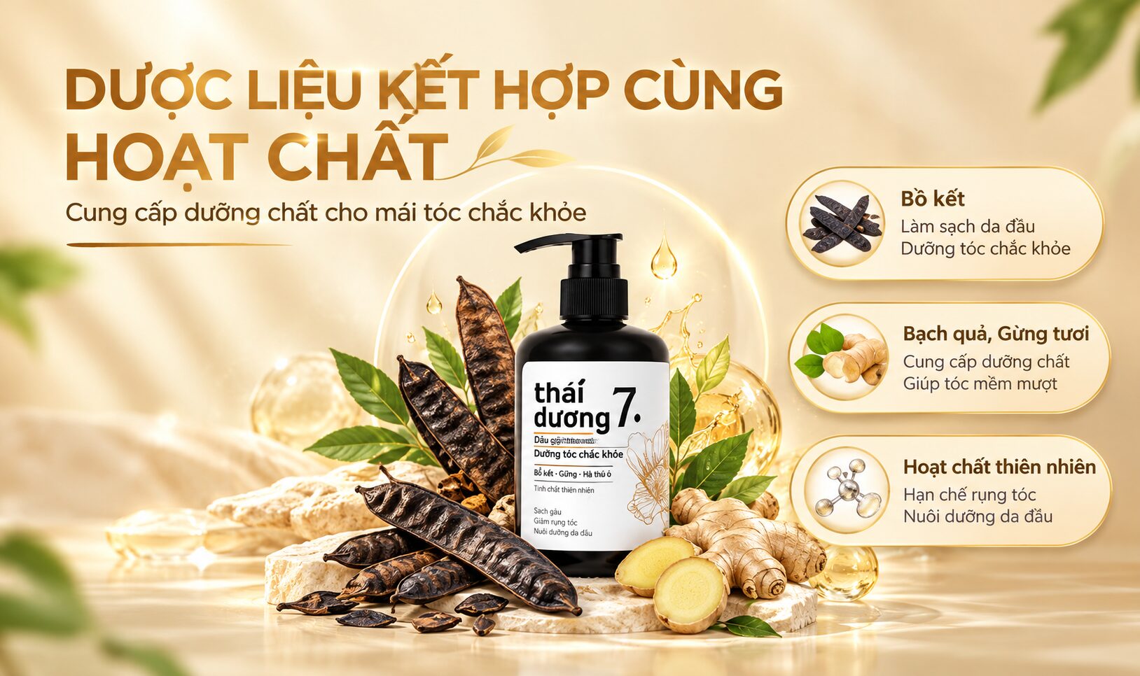 Dầu gội dược liệu Thái Dương 7 Gold