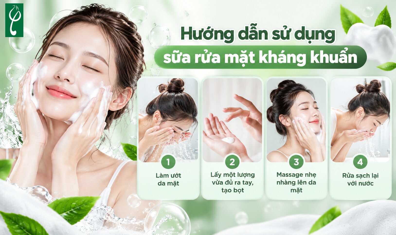 Hướng dẫn sử dụng sữa rửa mặt kháng khuẩn