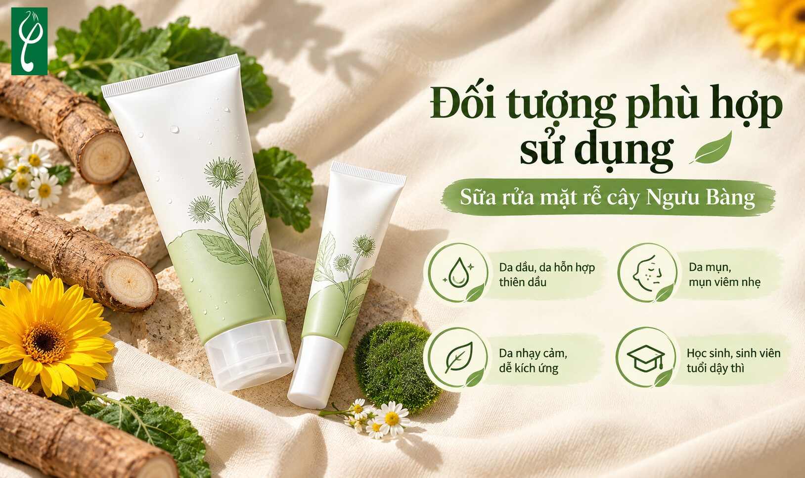Đối tượng phù hợp sử dụng sữa rửa mặt rễ cây Ngưu Bàng